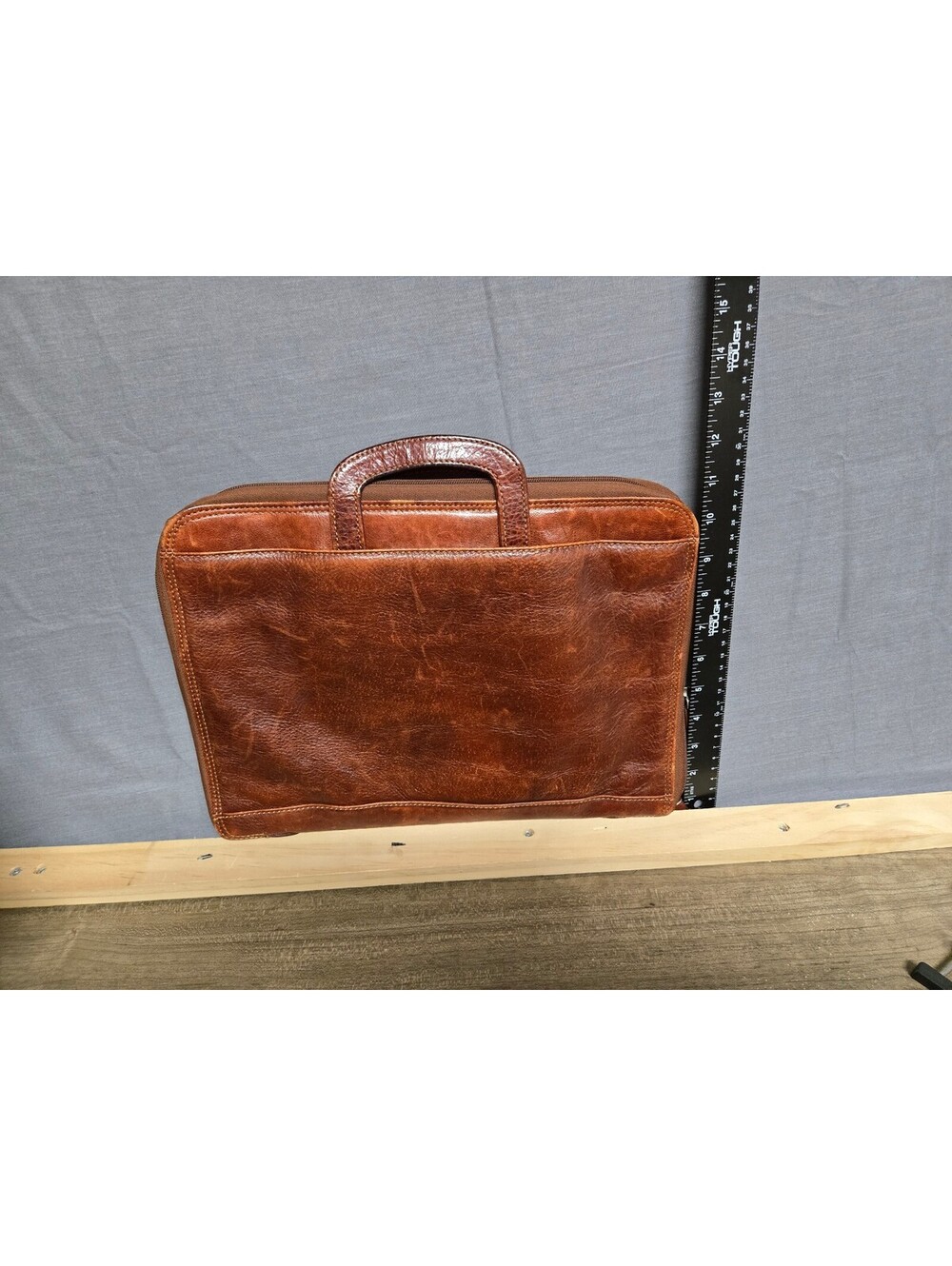 Wilsons Leather brown leather portfolio briefcase